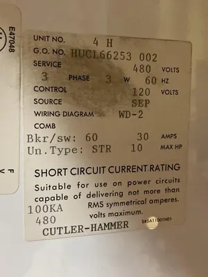 USED CUTLER-HAMMER HUCL66253 002