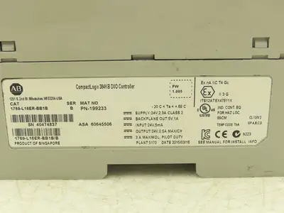 Allen Bradley 1769-L16ER-BB1B CompactLogix L16 DI/O 384KB Controller Series B