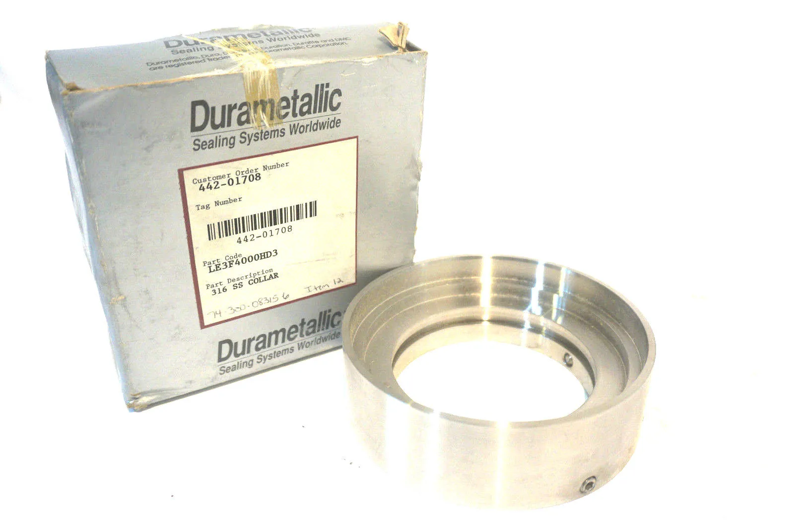 NEW DURAMETALLIC LE3F4000HD3 316 SS COLLAR