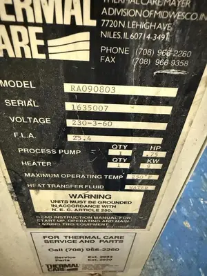 USED THERMAL CARE RA090804