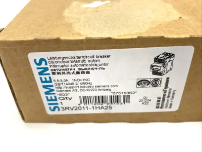 USED SIEMENS 3RV2011-1HA25