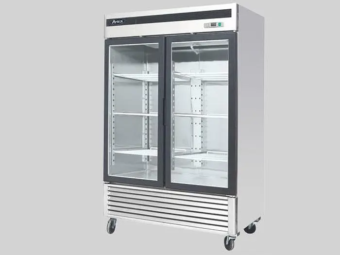 BOTTOM MOUNT  TWO BIG DOOR LED DISPLAY FREEZER -   STAINLESS STEEL