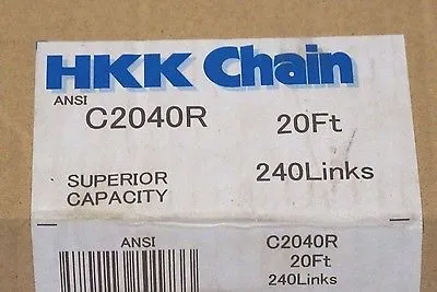 NEW HKK C2040R ROLLER CHAIN 20FT.