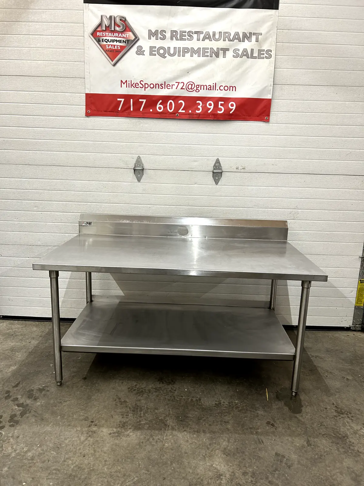 Winholt 16 Ga. Stainless Steel Table 72Wx30Dx33H w/ 7" B-Splash & SS Undershelf