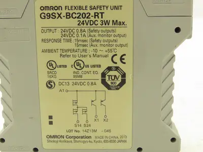 Omron G9SX-BC202-RT Flexible Safety Unit 24VDC 0.8A Lot of 4
