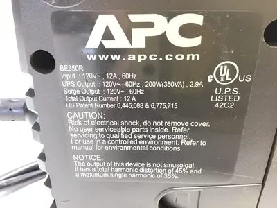 APC Back-UPS ES 350 – BE350R Backup Battery Surge Protection 120V 12A 60Hz 200W