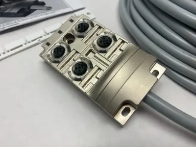 USED MURRELEKTRONIK JUNCTION BOX MVP-METALL, 4XM12, 5POLE, PRE-WIRED CABLE