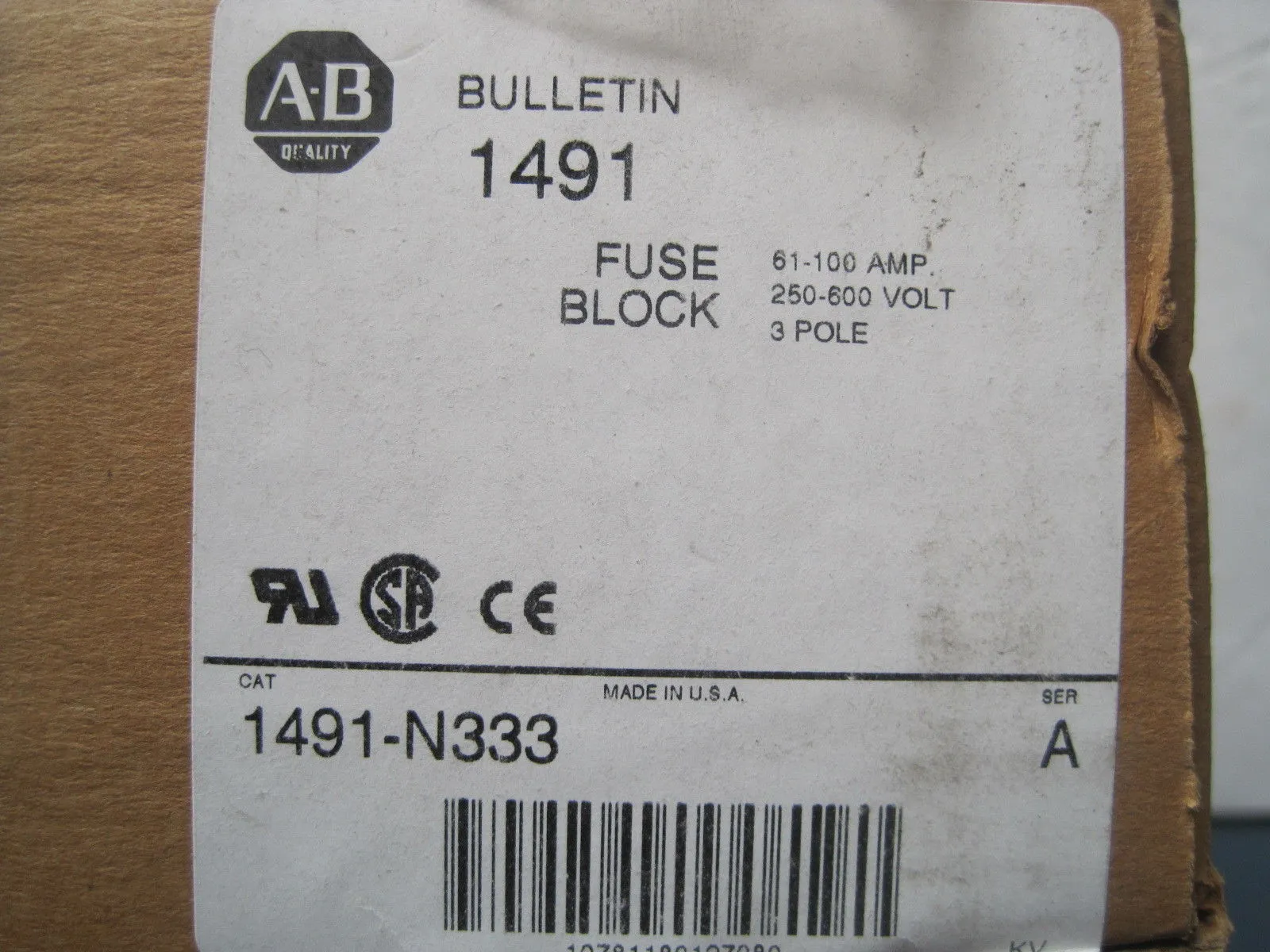 NEW ALLEN BRADLEY 1491-N333 FUSE BLOCK
