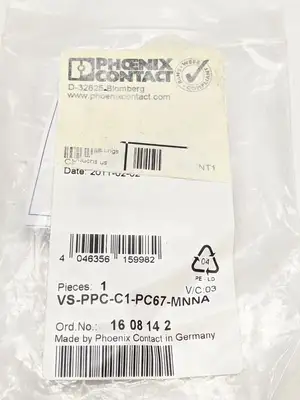 VS-PPC-C1-PC67-MNNA,1608142 | Phoenix Contact VS-PPC-C1-PC67-MNNA Protective Cover 1608142 - New