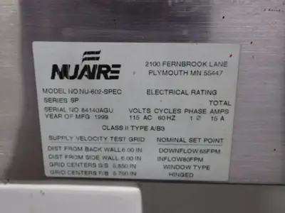 USED 1999 NUAIRE NONU602SPEC