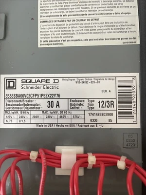 NEW Square D 8538SBA66V02CFP51P52X22Y76