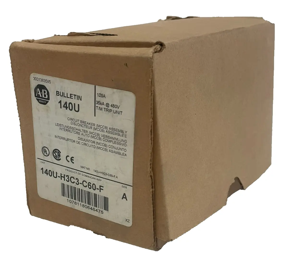 ALLEN BRADLEY 140U-H3C3-C60-F CIRCUIT BREAKER SER. A 140UH3C3C60F NEW, SURPLUS