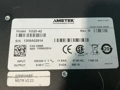Used AMETEK XG2042 DC Power Supplies Ohio US | HGR 24 #1463358