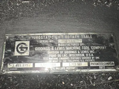 96" X 120" GIDDINGS & LEWIS T SLOT POWERED AIR LIFT ROTARY TABLE: STOCK #22066