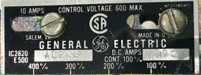 NEW GENERAL ELECTRIC AB20B MANUAL RESET RELAY MANUAL CONTROL