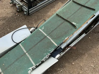 (3) Crivaf Automation Belt Conveyors, Aluminum Frame, no motors, need work, longest is approx. 140”