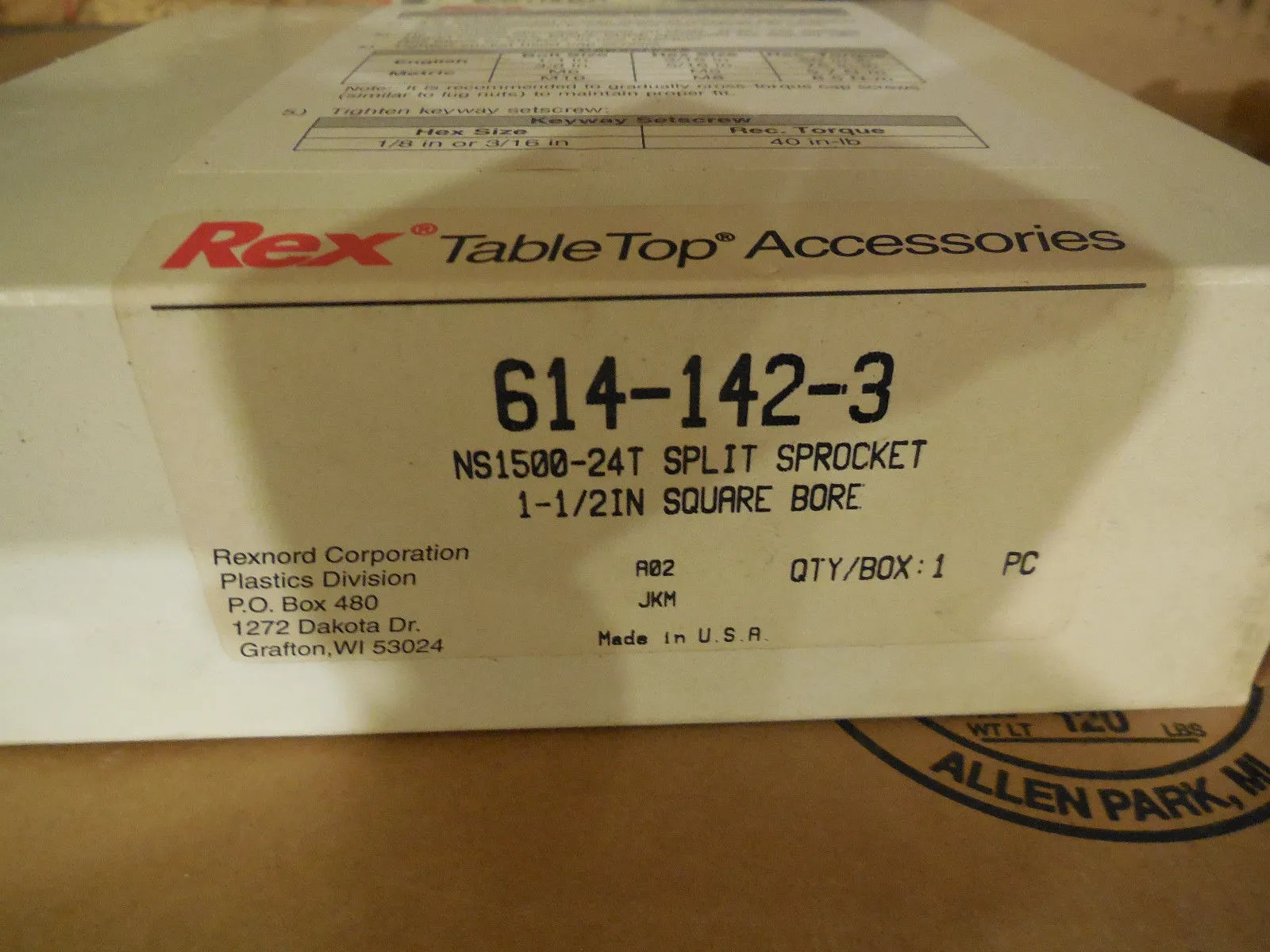 NEW REXNORD 614-142-3 SPLIT SPROCKET 6141423