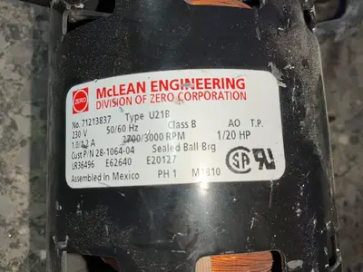 Used MCLEAN ENGINEERING U21B Motors (misc) Ohio US | HGR 24 #1482389