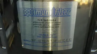 USED OPTIMUM FILTERS 1HP-12TB-3-7-3F-1/2TC-E-EF