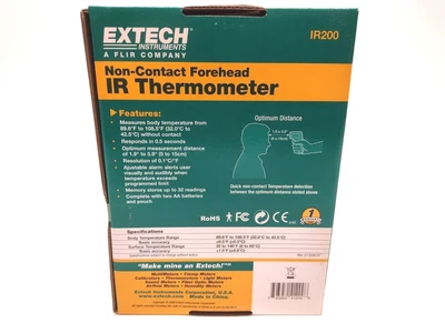 NEW EXTECH NON-CONTACT FOREHEAD IR THERMOMETER