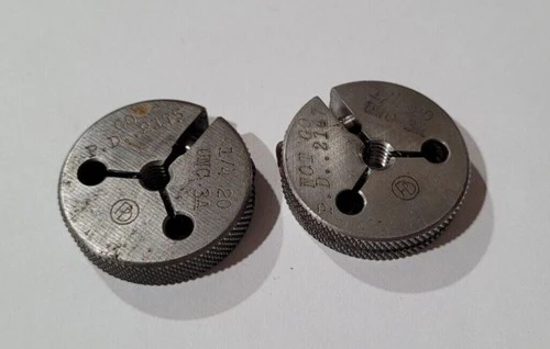 Set of 1/4-20 UNC-3A GO & NO GO Set Thread Ring Gage P.D. .2175 and .2147 Gages