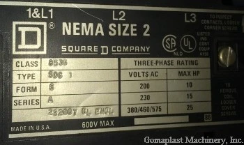 Motor Starters NEMA sizes 2, (4),  Item # 1688
