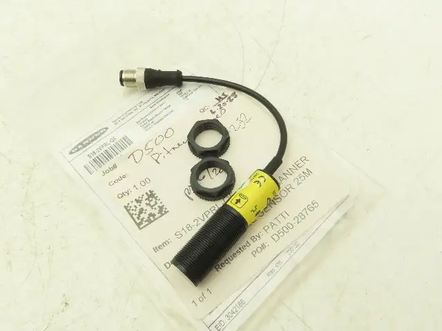 Banner S18-2VPRL-Q5 Photoeye Sensor Receiver 18mm 10-30VDC