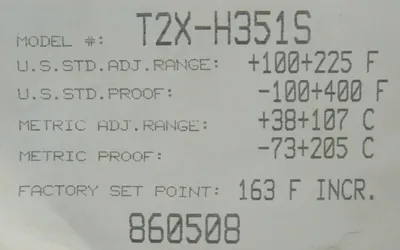 NEW BARKSDALE T2X-H351S TEMPERATURE SWITCH T2XH351S