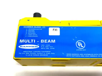 USED BANNER ENGINEERING MULTI-BEAM: 3/4-WIRE SCANNER BLOCK - FIBER OPTIC 16652