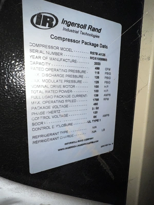 2023 INGERSOLL RAND HP100 Rotary Screw & Sliding Vane Air Compressors | The Right Machinery (3)
