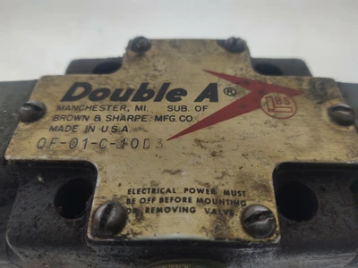 🔥D05 C Spool DOUBLE A QF-01-C-10D3 HYDRAULIC VALVE 115V Coils