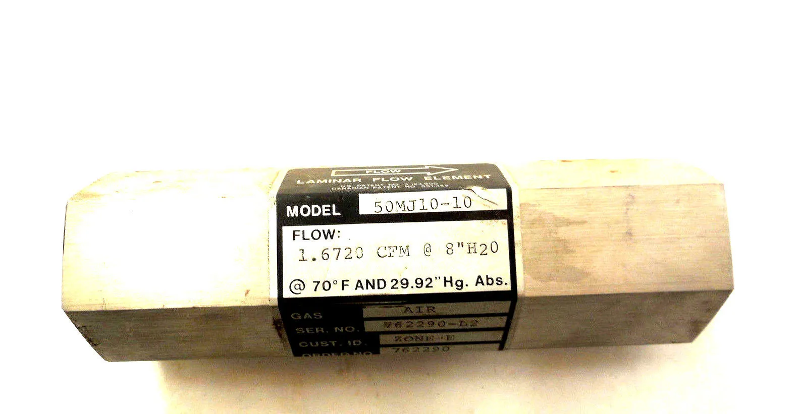NEW MERIAM INSTRUMENT 50MJ10-10 LAMINAR FLOW ELEMENT 50MJ1010