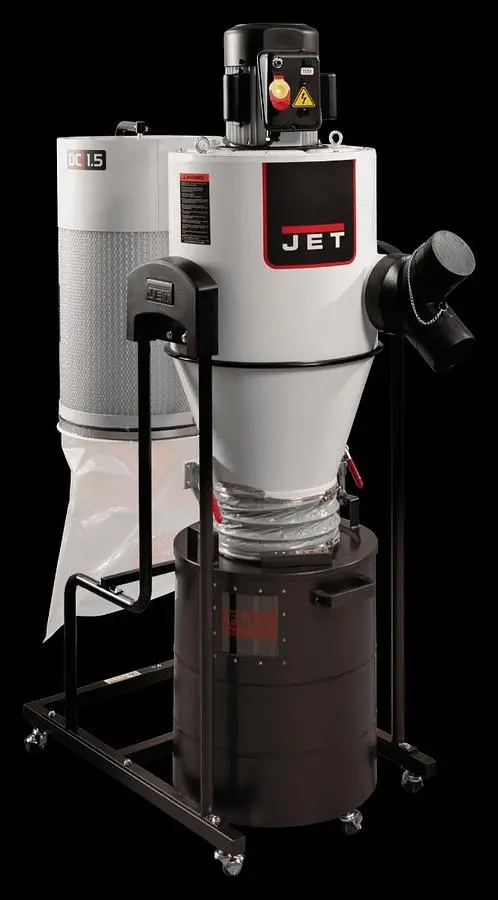 New | in-Stock 2026 JET JCDC-1.5 CYCLONE DUST COLLECTOR, 1.5HP, 115V Dust Collectors Wisconsin US | John G Weber Co Inc #1327621