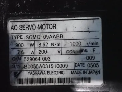 Used 2005 YASKAWA ELECTRIC SGMG09AABB Servo Motors | HGR 24 #730918