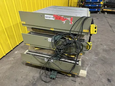 3800 LBS X 60" X 42" SOUTHWORTH HYDRAULIC SCISSOR LIFT TABLE WITH ROLLER CONVEYOR TOP, 110 VOLT: STOCK #20889
