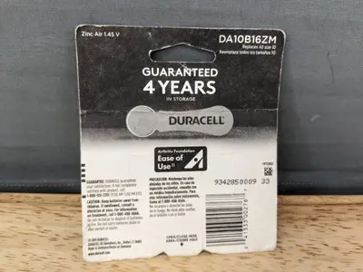 32 Hearing Aid Batteries: Duracell DA10B16ZM Size 10 $38 Retail - Brand New