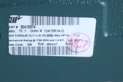 NEW DODGE TIGEAR 2 35A15R14 REDUCER RATIO 15:1