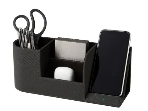 Realspace Desk Organizer With Wireless Charger With Antimicrobial Treatment