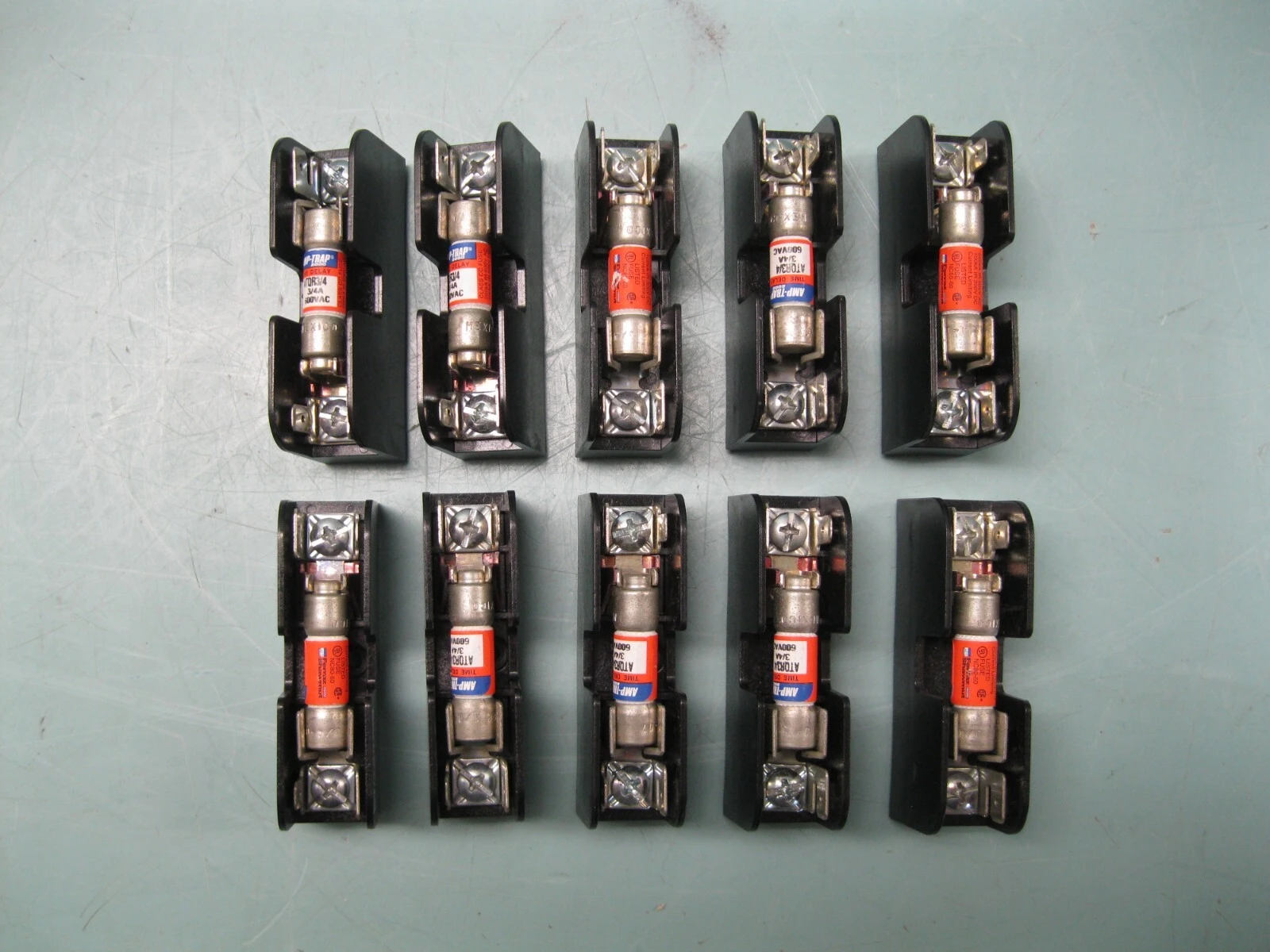 Lot (10) Ferraz Shawmut 30321RAB Fuseholders w/ Amp-Trap 2000 ATQR 3/4 Fuse F17