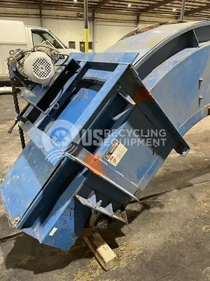 USED MAYFRAN 18" X 19' HOCKEY STICK STEEL BELT CONVEYOR