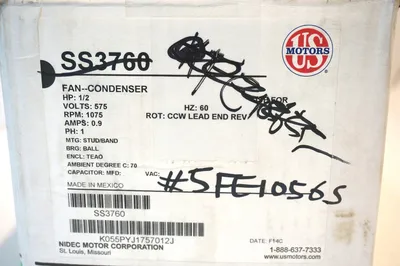 NEW US MOTORS SS3760 FAN CONDENSER MOTOR 5FE1056S