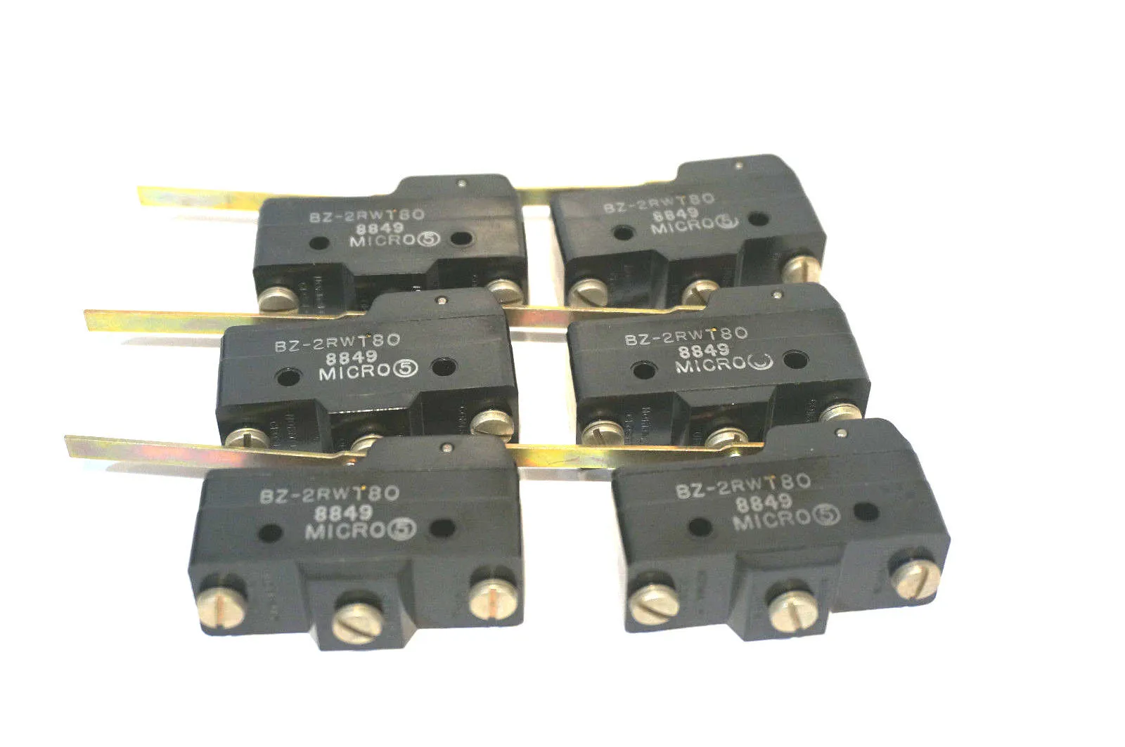 6 NEW MICROSWITCH BZ-2RWT80 STRAIGHT LEVER MICRO SWITCH BZ2RWT80