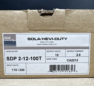 NEW Sola/Hevi-Duty SDP 2-12-100T