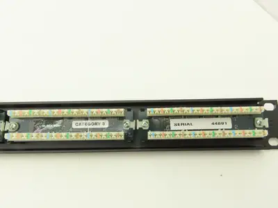 Black Box JPM100A Black Cat 3B Rack Mount Cat 3 Network Patch Panel 24 Port AT&T