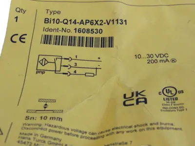 NEW TURCK BI10-Q14-AP6X2-V1131 SENSOR 1608530 BI10Q14AP6X2V1131
