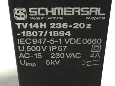 USED SCHMERSAL TV14H 236-20Z-1807/1894