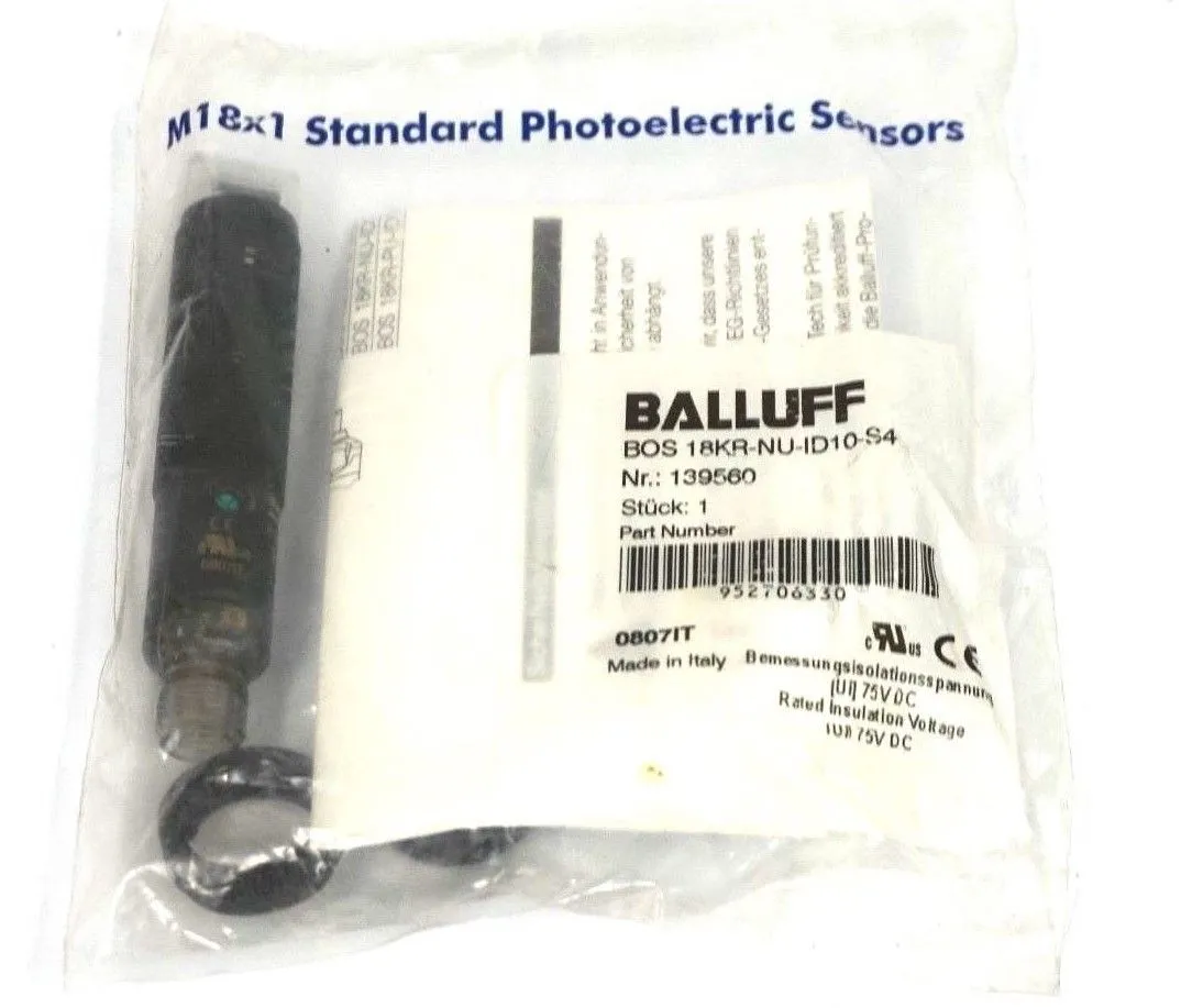NEW BALLUFF BOS 18KR-NU-ID10-S4 PHOTOELECTRIC SENSOR BOS18KRNUID10S4