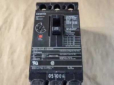 New | in-Stock SIEMENS CED63A025 Switchgears British Columbia CA | Lenmark #239331
