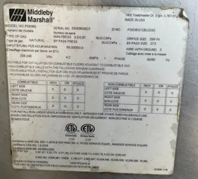 182-0185 Middleby Marshall PS638G Double-stack Gas Conveyor Ovens on Casters