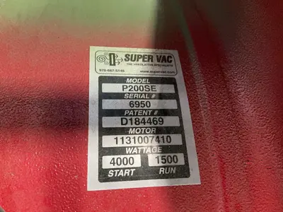 Used SUPER VAC P200SE Miscellaneous MRO Ohio US | HGR 24 #1404618
